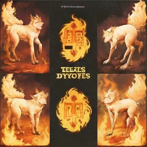 <lora:top100AlbumCovers_top100AlbumCovers:.8> album cover with wolves and fire