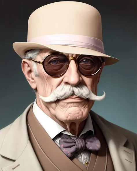 gentlemans bowler hat, muted pastel colour scheme, studio lighting, plain background,