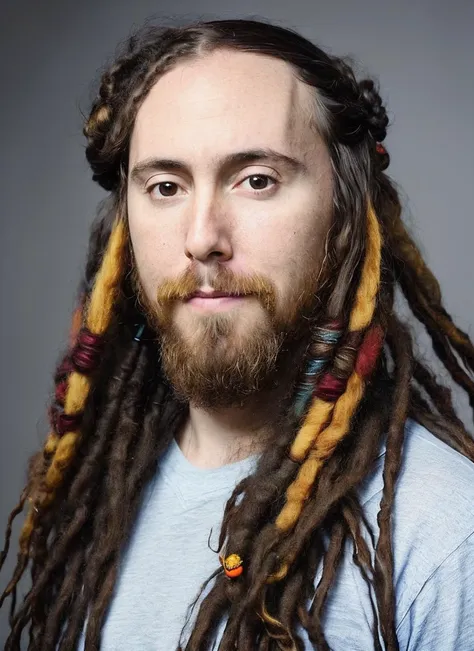 <portrait of sks person wearing dreads, masculine, epic > (photo, studio lighting, hard light, sony a7, 50 mm, hyperrealistic, big depth of field, matte skin, pores, concept art, colors, hyperdetailed), dreads