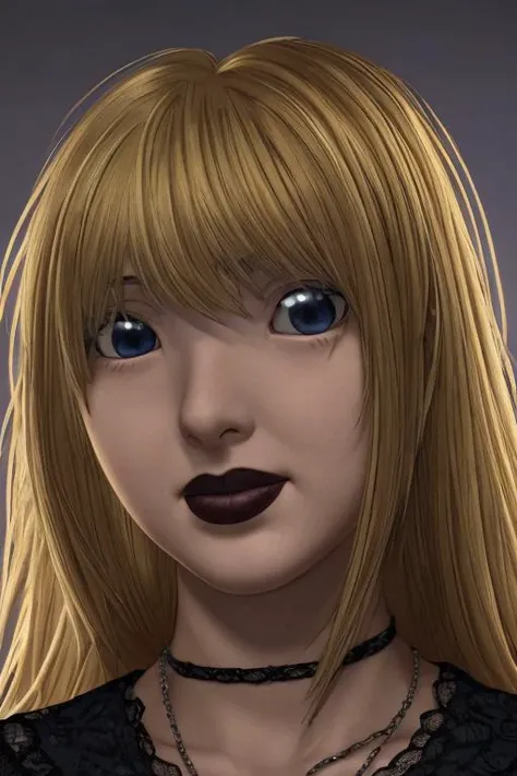 <lora:MisaAmaneV3:0.75>, closeup, Misa Amane,red eyes,shy,blonde hair,cross necklace,gothic,woman,masterpiece,best quality,highest quality,cinematic lighting,(volumetric lighting),extremely detailed CG unity 8k wallpaper,focused,8k wallpaper,4k wallpaper,extremely detailed,ultra realistic,photorealistic,sharp focus,absurdres,(HDR:1.2),(high contrast),photograph,detailed and intricate,instagram,portrait,highly detailed,digital painting,artstation,concept art,smooth,sharp focus,illustration,cinematic lighting,Style-Princess,
