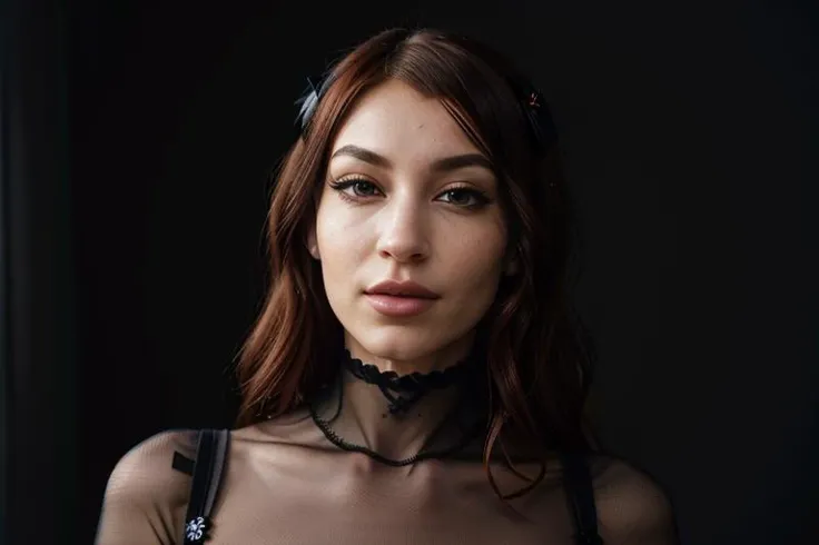 portrait of DEN_shameless_SG, (headshot, face focus:1.2), beautiful eyes, detailed face, detailed lips,
gothic black dress with red corseting and Web patters with sheer patterned sleeves,
(plain background:1.2),
bokeh, f1.4, 40mm, photorealistic, raw, 8k, textured skin, skin pores, intricate details, <lora:epi_noiseoffset2:1>, epiCRealism