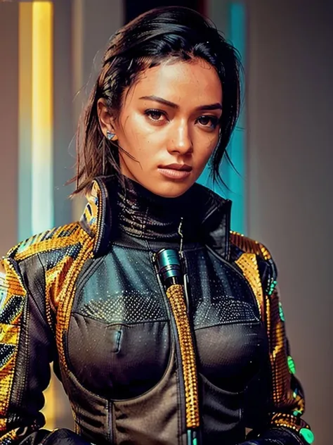 Cash768, a woman, close up portrait, cyberpunk turtleneck suit with neon lights, pants, detailed brown eyes, photography, trending on artstation, sharp focus, studio photo, intricate details, highly detailed, by greg rutkowski <lora:Cash768:0.7>