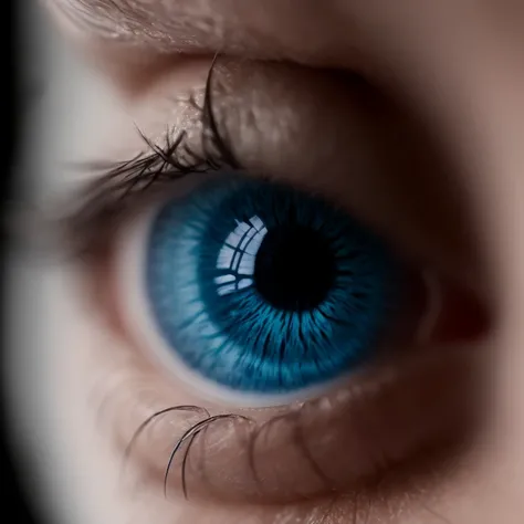 extreme close up photo of womans blue eye, high quality photograph, bokeh, gobo lights, rim light, warm ambient light, volumetric light, depth of field, analog, <lora:analogdiffusion_Lora300:.2>