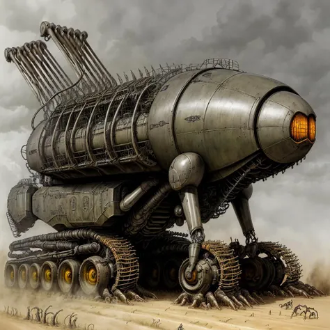 <lora:giger_8:.6>  hrgiger,  combine harvester ,  biological