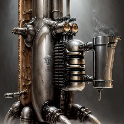 <lora:giger_8:1> hrgiger concept art, coffee machine ,