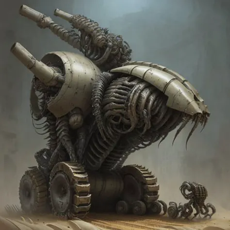<lora:hrgiger2x_8:.6> hrgiger, combine harvester , biomechanical