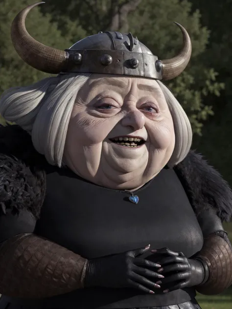 masterpiece, best quality, 8K, sharp focus, Gothi wearing dark fur armor, <lora:HTTYDRS:1>