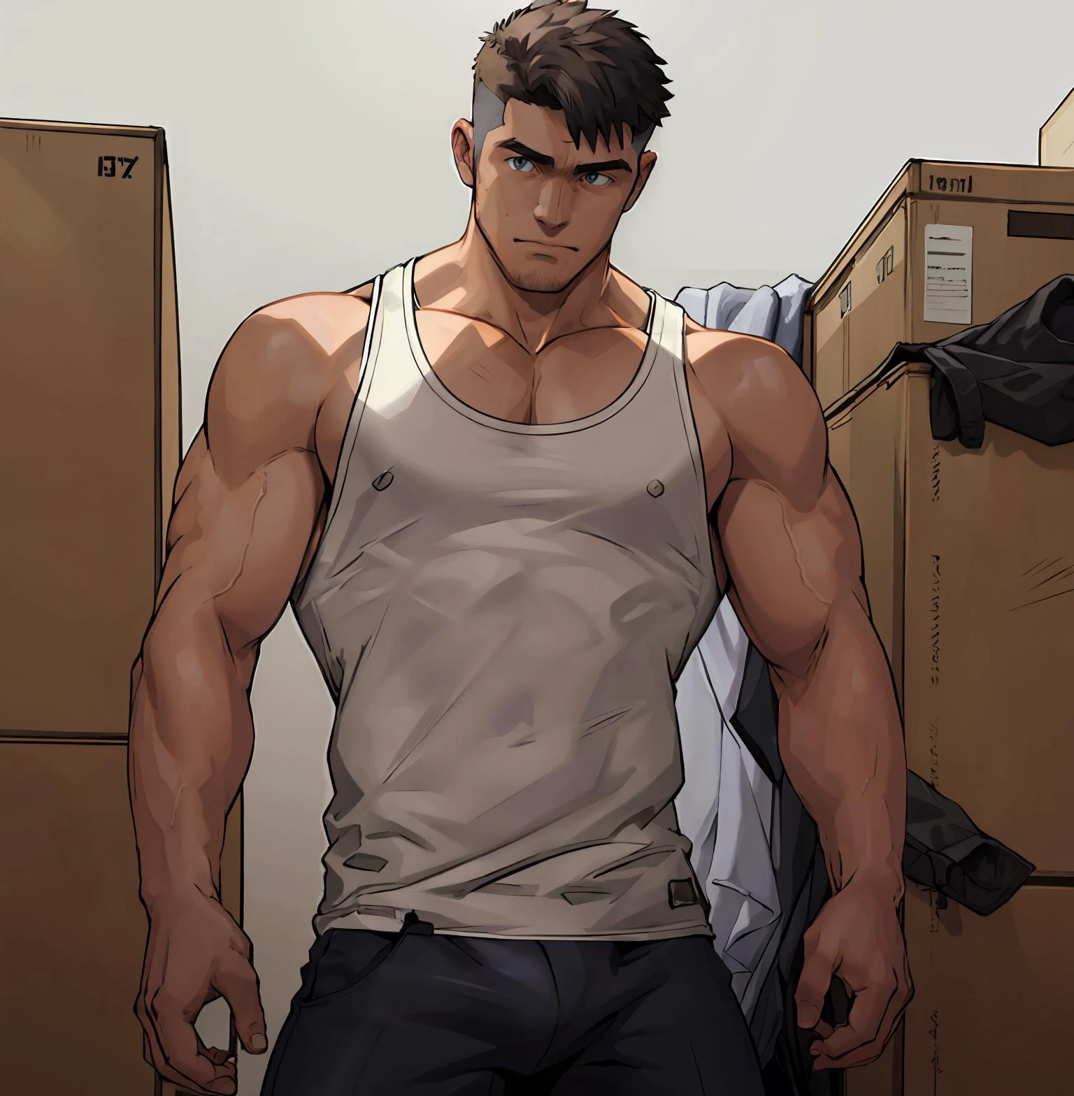1boy,tank top,huangman,undercut,(masterpiece, best quality:1.3),beautiful detailed glow,best illuminate,(((best quality,textile shading,ultra detailed))),extremely detailed CG unity 8k wallpaper,Highly Detailed beautiful and aesthetic,best light,high resolution,detailed,dynamic lighting,super detailed skin,intricate details, hyper detail, sharp detail,detailed, highres, intricate details,
<lora:huangman-000016:0.8>