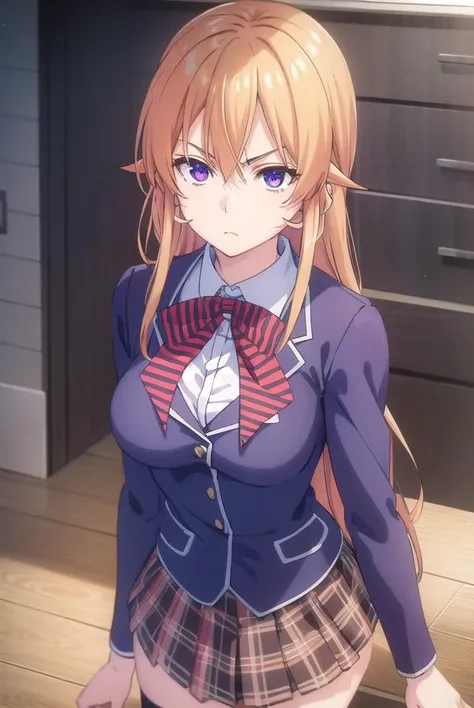 erinanakiri, <lora:erina nakiri s1-lora-nochekaiser:1>,
erina nakiri, long hair, orange hair, (purple eyes:1.1), hair between eyes, frown, angry,
BREAK skirt, thighhighs, bow, school uniform, jacket, pleated skirt, shoes, black thighhighs, zettai ryouiki, plaid, plaid skirt, blazer,
BREAK indoors, kitchen,
BREAK looking at viewer, (cowboy shot:1.5),
BREAK <lyco:GoodHands-beta2:1>, (masterpiece:1.2), best quality, high resolution, unity 8k wallpaper, (illustration:0.8), (beautiful detailed eyes:1.6), extremely detailed face, perfect lighting, extremely detailed CG, (perfect hands, perfect anatomy),