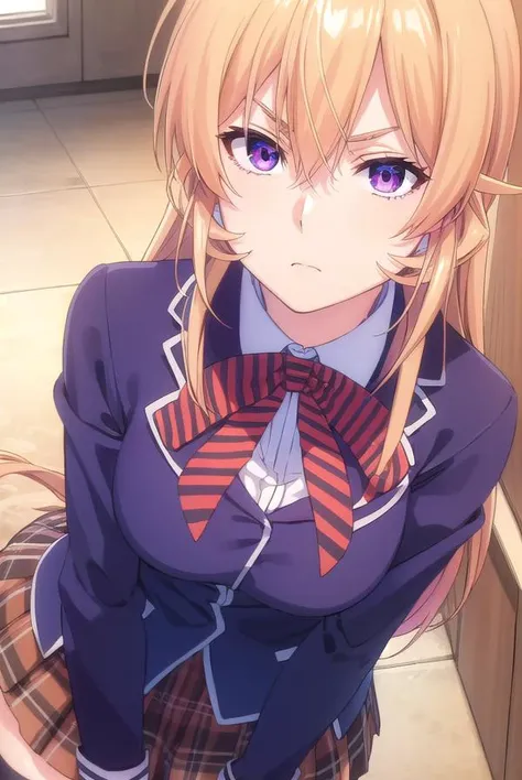 erinanakiri, <lora:erina nakiri s1-lora-nochekaiser:1>,
erina nakiri, long hair, orange hair, (purple eyes:1.1), hair between eyes, frown, angry,
BREAK skirt, thighhighs, bow, school uniform, jacket, pleated skirt, shoes, black thighhighs, zettai ryouiki, plaid, plaid skirt, blazer,
BREAK indoors, kitchen,
BREAK looking at viewer, (cowboy shot:1.5),
BREAK <lyco:GoodHands-beta2:1>, (masterpiece:1.2), best quality, high resolution, unity 8k wallpaper, (illustration:0.8), (beautiful detailed eyes:1.6), extremely detailed face, perfect lighting, extremely detailed CG, (perfect hands, perfect anatomy),