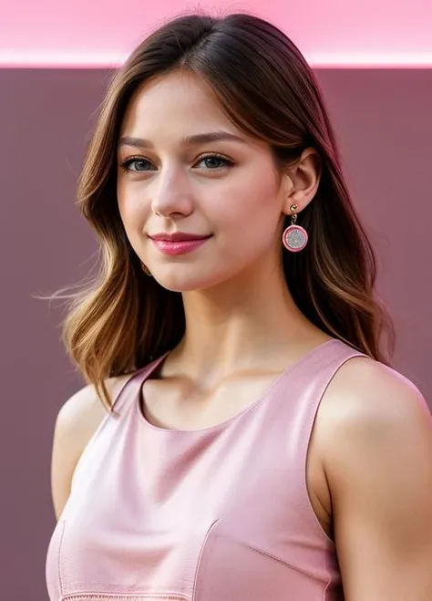 real, photoshoot, realistic, luminescent, atmospheric scene, masterpiece, best quality, (detail skin texture, ultra-detailed body:1.1), RAW photo, (high detailed skin:1.2), 8k uhd, dslr, film grain, Fujifilm XT3,
<lora:melissabenoist_smf_lora_02-000001:0.9>, 1girl, melissabenoist-smf, solo, realistic, earrings, jewelry, long hair, blonde hair, pink background, upper body, parted lips, head tilt, lips, simple background, looking at viewer, denim, sleeveless, brown hair, bare shoulders, smile, traditional media