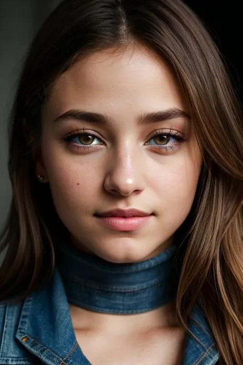 ((2/3 body view)), AimeeC, ((wearing a sleeveless turtleneck and distressed jeans)), 8k raw, high res, ultrarealistic, hyperrealistic, soft lighting, good lighting, textured skin, photorealism, high details, DSLR photo, detailed face, detailed hair, skin pores, imperfect skin, (looking at viewer), (Real Eyes), (Detailed Eye Corneas), (detailed pupils), ((smiling)), photo lab, elegant, insane details, hyperdetailed, low contrast, epiCRealism, Detailed and realistic photography, intricate and realistic eyes, shot outside, skin texture, soft natural lighting, magical photography, dramatic lighting, ultra-detailed, Kodak 800T, ((SFW))