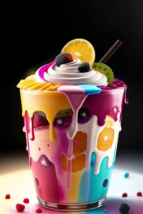 mixed fruit milkshake  hyper realistic, dramatic lighting <lora:splashes_v.1.1:1>