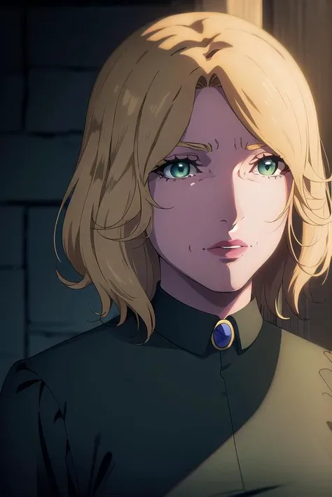 castlevaniatera, <lyco:castlevaniatera-lyco-nochekaiser:1>,
castlevaniatera, (green eyes:1.5), blonde hair, short hair, parted bangs, lipstick, red lipstick,
BREAK shirt, long sleeves, brooch, clothes around waist, black shirt, collar, corset,
BREAK looking at viewer, upper body, full body,
BREAK outdoors, night, sky,
BREAK <lyco:GoodHands-beta2:1>, (masterpiece:1.2), best quality, high resolution, unity 8k wallpaper, (illustration:0.8), (beautiful detailed eyes:1.6), extremely detailed face, perfect lighting, extremely detailed CG, (perfect hands, perfect anatomy),