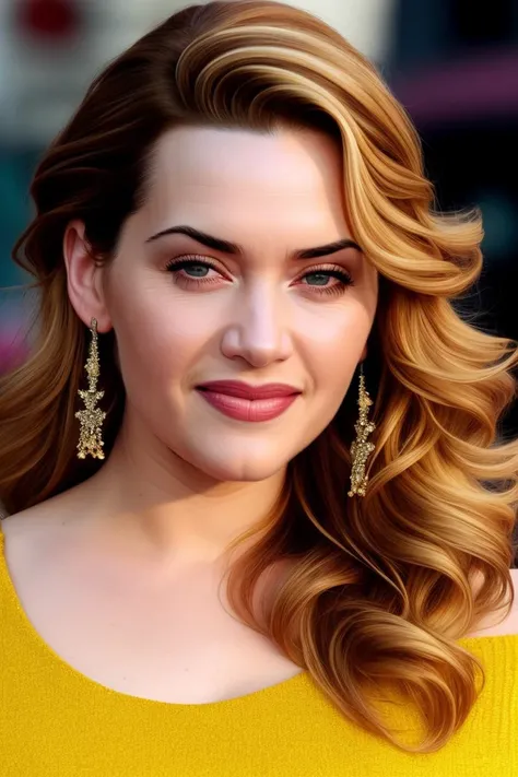 photo of beautiful (emb_kwinslet:0.99), a woman with long beautiful hair, as a star in a (movieiere), premiere gala, (near a movie thea natural skin texture, (elegant Taxi Cab Yellow sweater off-shoulder with a strap), 24mm, 4k textures, soft cinematic light, adobe lightroom, photolab, hdr, intricate, elegant, highly detailed, sharp focus, ((((cinematic look)))), soothing tones, insane details, intricate details, hyperdetailed, low contrast, soft cinematic light, exposure blend, hdr, faded, (paparazzi in background), (hoop earrings)