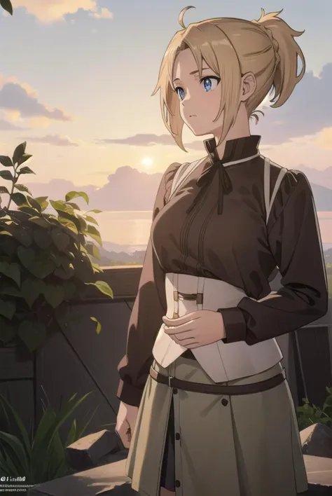 zenithgreyrat, <lyco:zenithgreyrat-lyco-nochekaiser:1>,
zenith greyrat, short hair, blonde hair, blue eyes, ponytail, ahoge,
BREAK skirt, shirt, thighhighs, long sleeves, ribbon, boots, black thighhighs, thigh boots, brown shirt,
BREAK outdoors, nature, forest, sky, sun, cloud,
BREAK looking at viewer, (cowboy shot:1.5),
BREAK <lyco:GoodHands-beta2:1>, (masterpiece:1.2), best quality, high resolution, unity 8k wallpaper, (illustration:0.8), (beautiful detailed eyes:1.6), extremely detailed face, perfect lighting, extremely detailed CG, (perfect hands, perfect anatomy),