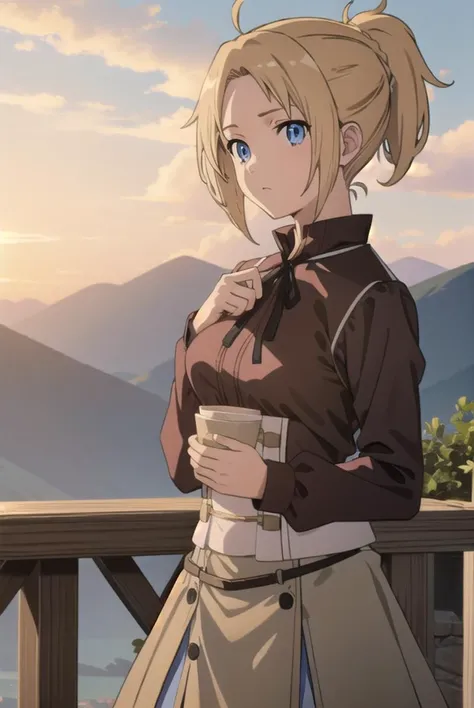 zenithgreyrat, <lyco:zenithgreyrat-lyco-nochekaiser:1>,
zenith greyrat, short hair, blonde hair, blue eyes, ponytail, ahoge,
BREAK skirt, shirt, thighhighs, long sleeves, ribbon, boots, black thighhighs, thigh boots, brown shirt,
BREAK outdoors, nature, forest, sky, sun, cloud,
BREAK looking at viewer, (cowboy shot:1.5),
BREAK <lyco:GoodHands-beta2:1>, (masterpiece:1.2), best quality, high resolution, unity 8k wallpaper, (illustration:0.8), (beautiful detailed eyes:1.6), extremely detailed face, perfect lighting, extremely detailed CG, (perfect hands, perfect anatomy),