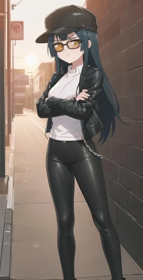 Highest quality　High resolution　Simple　Remainsの様なDungeons　RemainsDungeons　Long bangs　Adult female　Adventurer Girl　Loose expression　cute　smile　Leather jacket　Beautiful Eyes　One Woman　Long side hair　Very black hair　Shiny long hair　Straight hair　Ahoge　Wide sleeves　Long hem　cute目　Remains　Dungeons　Underground maze