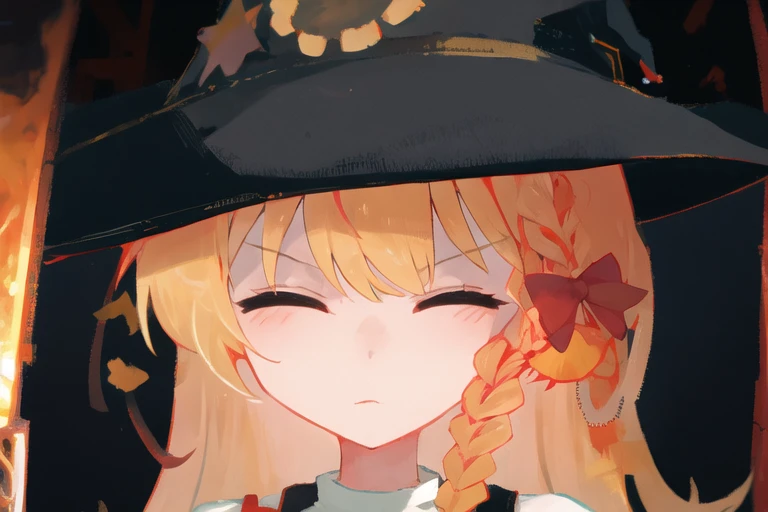 1girl,solo,
full body,
she holds a orange chainsaw with both hands,
battle scene,Serious mood,cinematic lighting,
 <lora:SZ_V10:0.85>,SZ,closed eyes,buttons,witch hat,black vest,Lepidoptera,