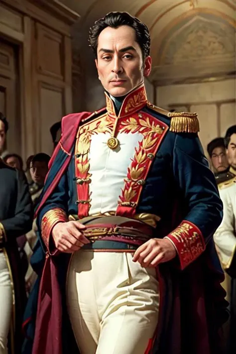 <lora:simonbolivar-08:0.7> simonbolivar 1boy figurativism genevieve valentine Jamie McKelvie Telemetry Guan Daosheng new wave science fiction middle-aged woman islamic golden age