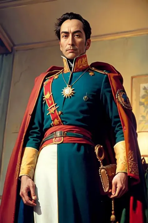 <lora:simonbolivar-08:0.6> simonbolivar non-binary zion civilization _-interior knight costume rainy savana forest Ankaa Star Buenos Aires, Argentina Henning Jakob Henrik Lund Patrick Heron vanguardism oil painting