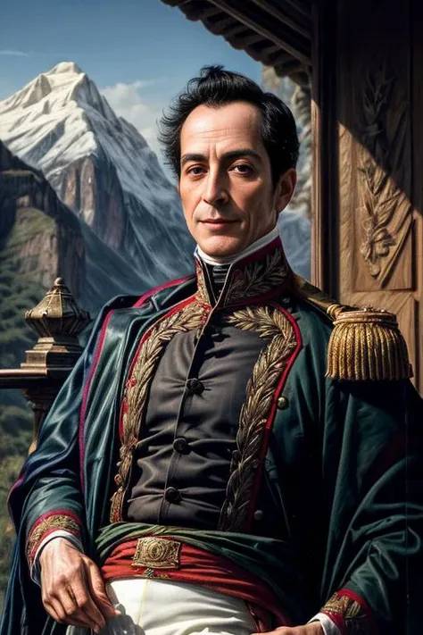 <lora:simonbolivar-08:0.7> simonbolivar (best quality, masterpiece, ultra-detailed:1.2), 1boy ,solo,looking at viewer, smile, black hair <lora:more_details:1> ( sharp:1.2) ,(with a passage of plain and green nature in the background:1.1)