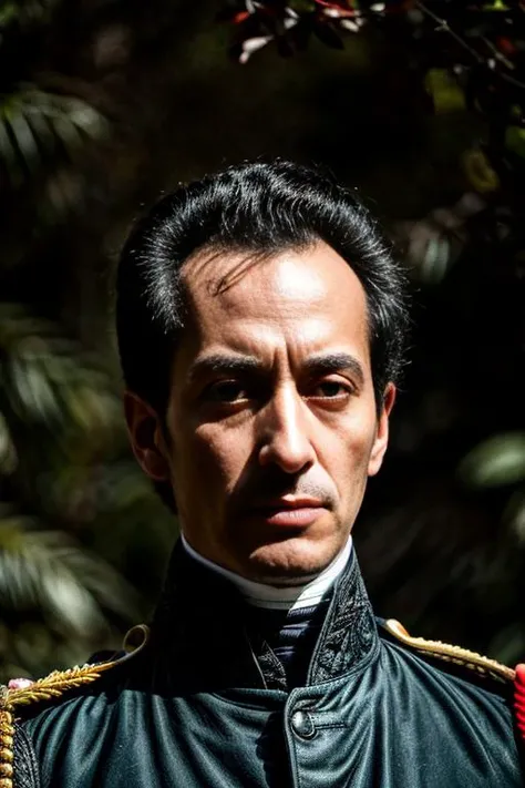RAW photo, a portrait photo o <lora:simonbolivar-08:0.7> simonbolivar (best quality, masterpiece, ultra-detailed:1.2), 1boy ,solo,looking at viewer, black hair <lora:more_details:1> ( sharp:1.2) ,(with a passage of plain and green nature in the background:1.1) , (anime style:1.3), 8k uhd, high quality, film grain, Fujifilm XT3