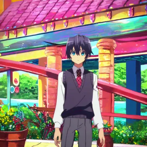 zPDXL source_anime, kanade, solo, 1boy, looking at viewer, outdoors, <lora:Kanade _anime_pxl:1>