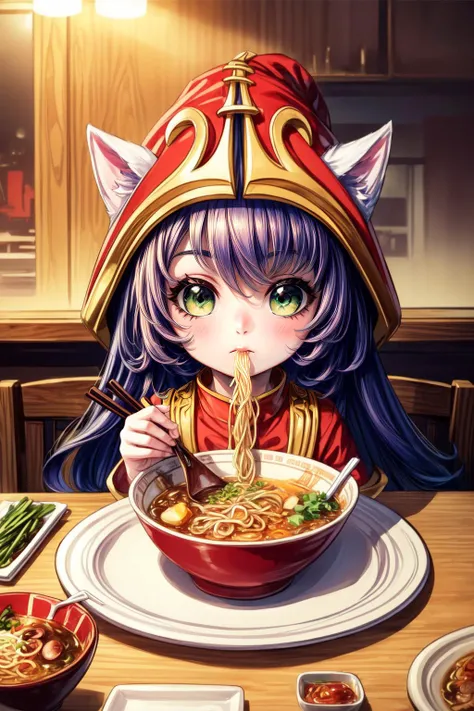 (masterpiece, best quality), intricate details,
1girl, <lora:Lulu:0.8> Lulu, <lora:ramen_v1.4:0.8> ramen, chopsticks, eating, sitting at table, restaurant,
