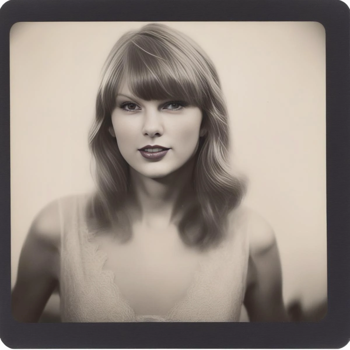 TaylorSwift, photograph, Fantastical Girl and Rita Hayworth, Hazy conditions, Sketch, Frightening, film grain, Polaroid, 35mm, <lora:TaylorSwiftSDXL:1>