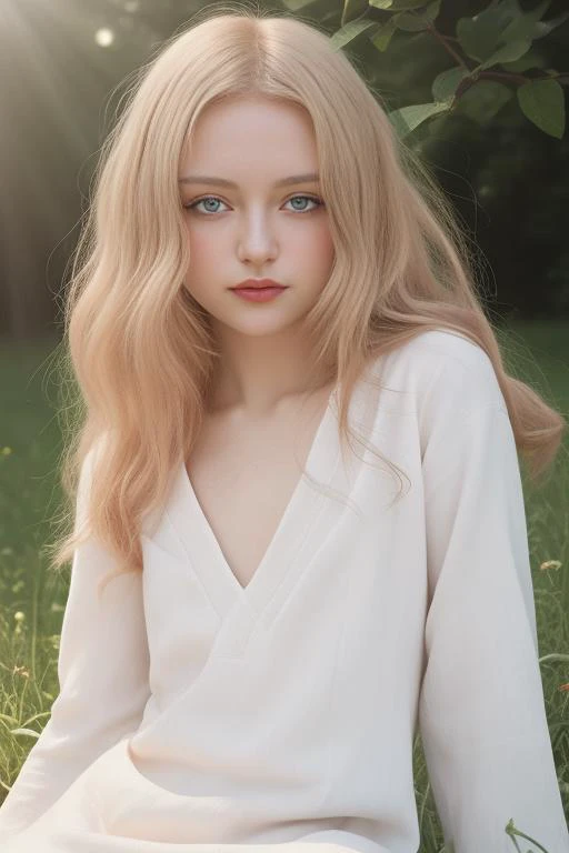 <lora:memeless:0.7>, dynamic lighting, photograph of a (beautiful:1.3) (nude:1.3) (Scandinavian:0.9) (Russian:0.9) woman, sunny field, (cute:1.3), blonde hair, (pale skin:1.1), (soft smiling:1.1), detailed face, detailed gray eyes, detailed skin texture, mini red dress, on park, sun ray, by ilya kuvshinov, alessio albi, nina masic, sharp focus, natural lighting, subsurface scattering, f2, 35mm, film grain, (freckles:0.2), (skin imperfections:1.2), open pores, ornate