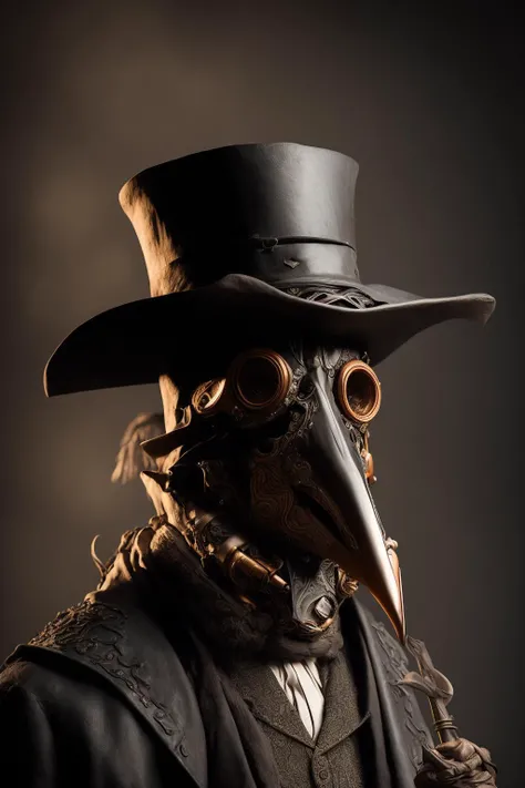 Portrait of Plague Doctor, intricate details, perfect features, dramatic, cinematic lighting, accent lighting, SSAA, smooth render, no noise