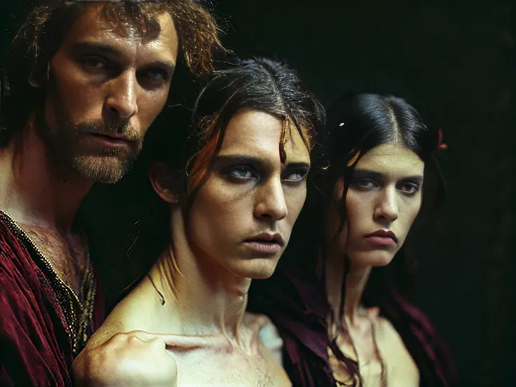 (Jesus said, He who knows the father and the mother will be called the son of a harlot), masterpiece, photo , DSLR, dark fantasy, ultra realistic highly detailed intricate photorealistic analog style photograph sharp focus on eyes, (looking at the camera), dramatic lighting, by Jeffrey Catherine Jones and by Louise Catherine Breslau and by alphonse mucha and by egon schiele