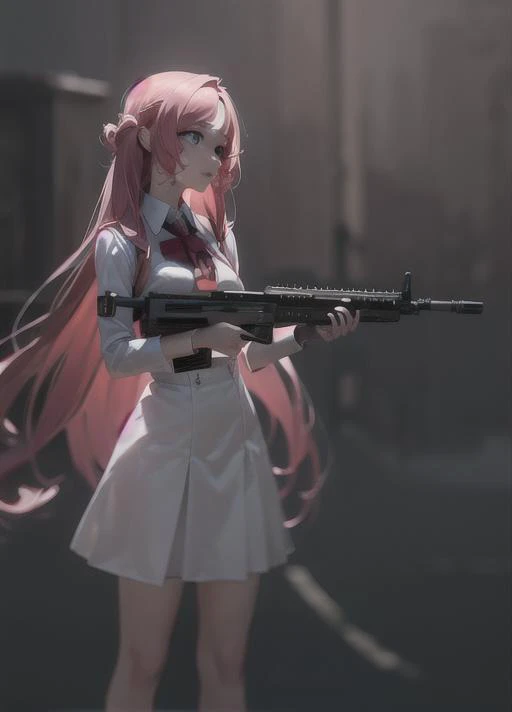 <lora:Code Geass - Euphemia li Britannia @ Euphemia li Britannia:0.85> ,euphemia li britannia, dress, light smile, open mouth, blood, (blood on face, blood on hands, blood on clothes:1.5), in ruined city background, (explossion, fire, smoked:1.3), (weapon, gun, ak-47, akm, kalashnikov_rifle, holding_gun:1.4), <lora:HK416-v2:0.6>, <lora:empty_eyes:1.0>, masterpiece, best quality, highres, 4k, ultra-detailed, beautiful detailed face, beautiful detailed eyes