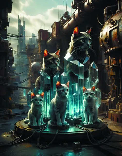 a glass vase full of kittens,digital by mike winkelmann,retrofuturism,reimagined by industrial light and magic,darksynth,sci - fi wallpaper future city,science fiction <lora:Future_Citys_xl-000012:0.8> crystalz <lora:crystalz-sdxl:0.7> DonMn1ghtm4reXL <lora:DonMn1ghtm4reXL:0.6> madmax style,by diegocr,scrapbuiltai <lora:ScrapBuiltAIp:0.5>