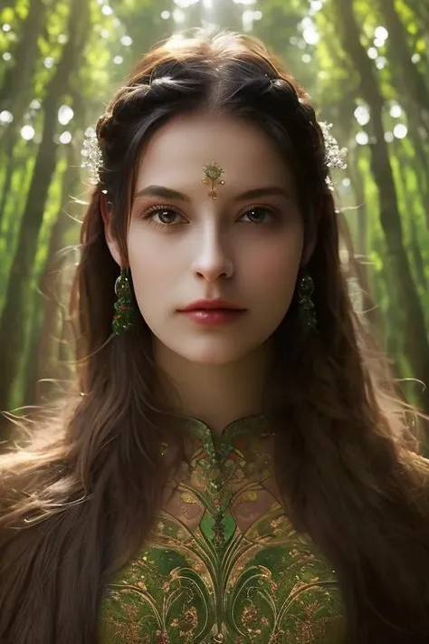 woman in a mythical forest, masterpiece, perfect face, intricate details, light through trees <lora:charming_20231028021431:1>