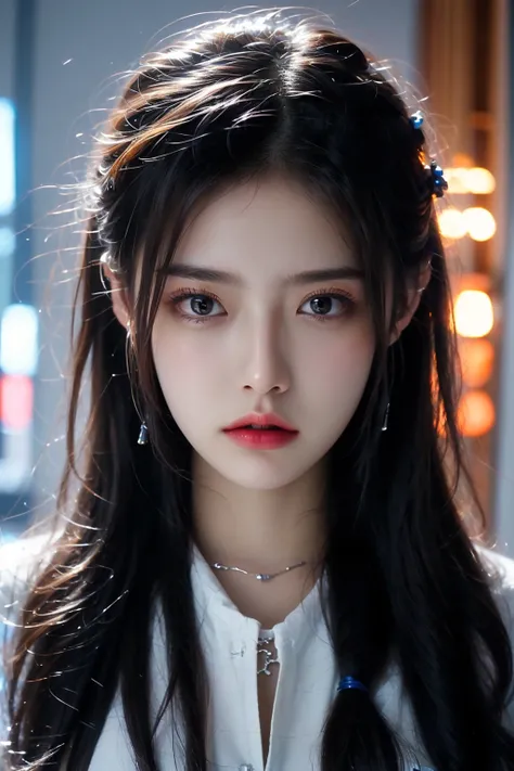(Very detailed, reasonable design, Clear lines, High sharpness,Best quality, Masterpiece, 4K Canon photography realistic)A beautiful woman with a delicate face