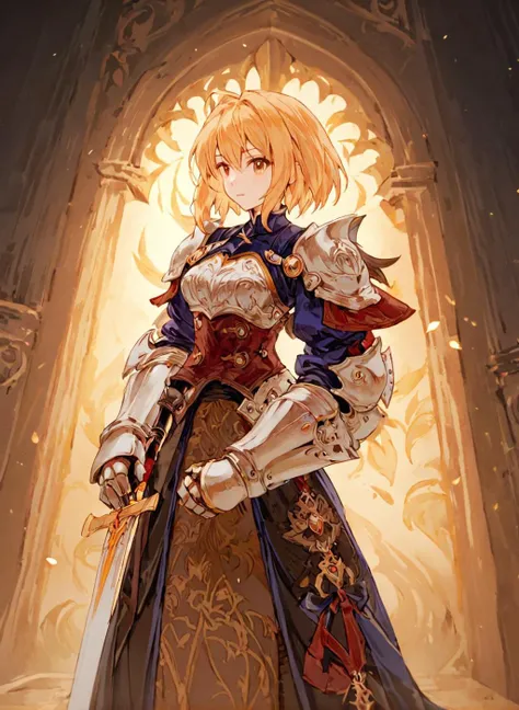 <lora:Final_Fantasy_Tactics_XLv2:1> a female, (masterpiece), best quality, highres, 4k, 8k, intricate detail, cinematic lighting, amazing quality, amazing shading, soft lighting, Detailed Illustration, official artwork, anime style, wallpaper, official art, paladin