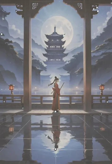 Hazy Skylines, The Other Side, A Growing Colony, When the Night Falls, A New Dawn, DUNGEONS, The Long Dark, Effervescence, PhaseShift, DIVINE REFLECTION, erhu and guzheng, harmonious blend, Monks Never Die, Imperial Walls, Teach me Wushu, 1girl, beautiful woman