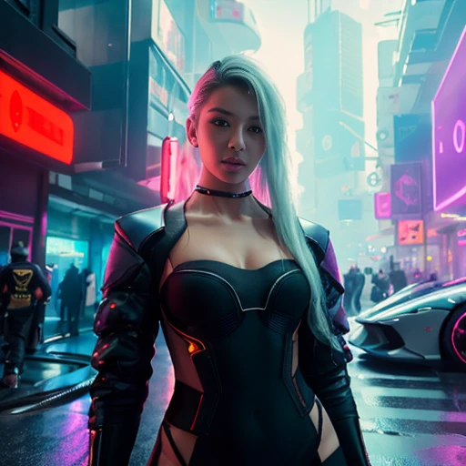 complex 3d render ultra detailed of a beautiful german womannext to cyberpunk hypercar, (flowing hair:1.4), 150 mm, cyberpunk light, rim light, vibrant details, cyberpunk,1girl, cyberpunk_hair, sidecut, sexy racing outfit, breasts, covered_navel, gradient, gradient_background, looking_at_viewer,medium_breasts, science_fiction, skin_tight, solo, streetrace meeting in cyberpunk_city_background,
rim lighting, sharp focus, low key, dim light, <lora:wlopStyleLora_30Epochs:0.6>, wlop,real fingers, streetrace scene , jdm cars, authentic, seductive smile