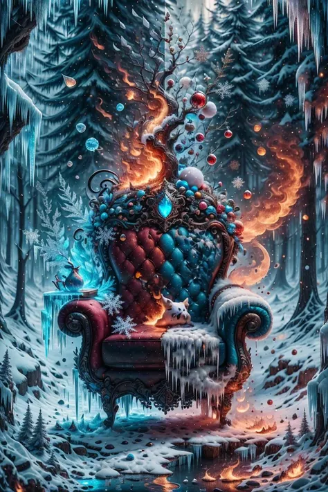 <lora:fire-ice-style-darquelilly-v1:1> fireicestyle, tree