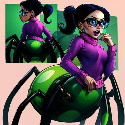 VelmaGreen,black eyes, green spider butt, full body, solo,
blue turtleneck, glasses, ponytail, earrings,
schoolyard,
(insanely detailed, beautiful detailed face, masterpiece, beautiful detailed eyes, best quality), <lora:VelmaGreen:1>