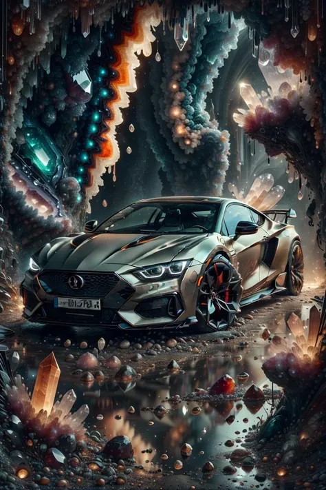 <lora:sunburst-geode-style-darquelilly-v1:1> sunburstgeode, car