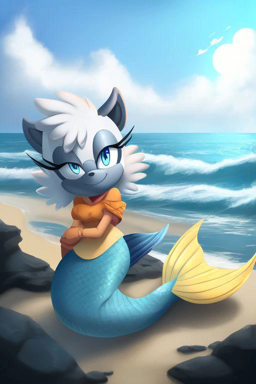 Tangle the lemur, mermaid, mermaidtail, ocean
