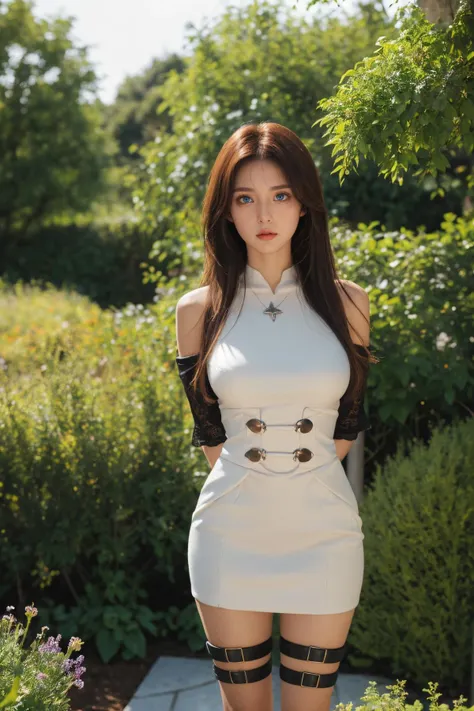1 Girl,garden,Soft Light,Chinese Beauty,Tight Fit,dress,