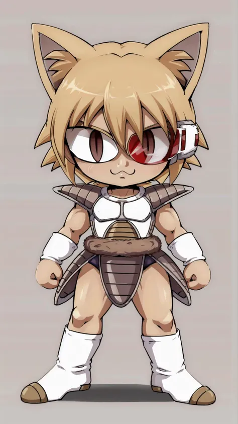 <lora:necoarc:0.8> necoarc, cat girl, blonde hair, short hair, chibi, (slit pupils:1.25), red eyes, cat ears, :3, <lora:HerrscherAGGA2023_Saiyan_Scouter_V2:0.8> Saiyan Scouter, Saiyan_Scouter, scouter, tinted eyewear, saiyan armor, armor