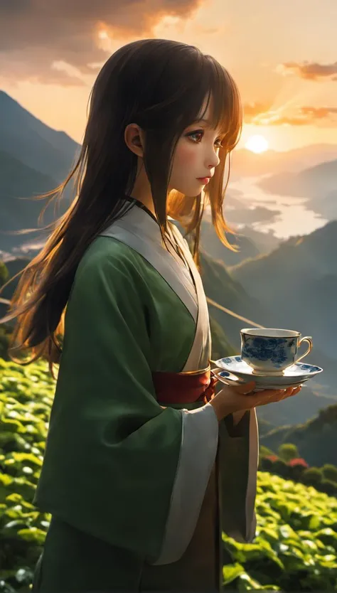face focus, dynamic angle,extreme detial,8K, masterpiece, best quality, 1girl, solo, long hair,brown eyes,drinking tea,holding teacup,longjing tea garden,sunset,mountaain,cloud,cinematic light,cg paint
, face focus, dynamic angle,extreme detial,8K, masterpiece, best quality, 1girl, solo, long hair,brown eyes,drinking tea,holding teacup,longjing tea garden,sunset,mountaain,cloud,cinematic light,cg paint