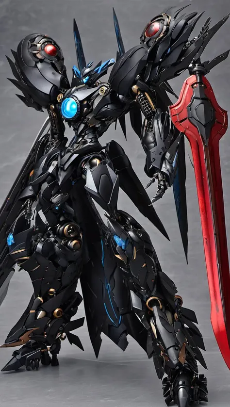 (BRS:1.5), best quality, masterpiece, robot, (large size robot:1.5), glowing eyes,  (full body:1.2), clenched hand, mechanical parts, robot joints, (huge shield:1.2),(Detailed eye description:1.2),(huge mechanical weapon:1.3),(detailed shield description:1.2), (detailed weapon description:1.2),(huge mechanical gun:1.2), (holding weapon :1.3) <lora:srdxl_v2k:0.4>