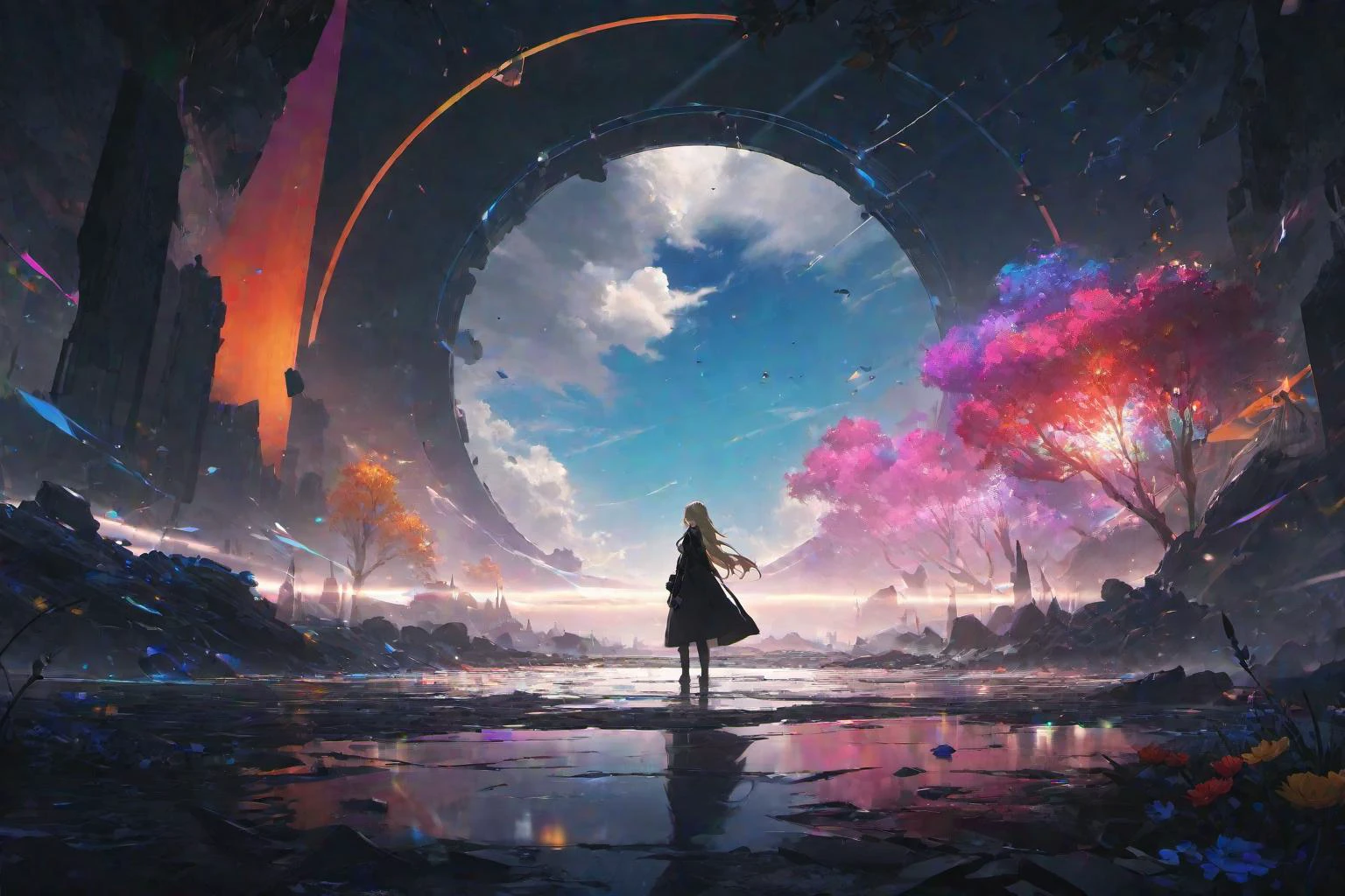 ultra realistic 8k cg, flawless, clean, masterpiece, professional artwork, famous artwork, cinematic lighting, cinematic bloom, abstract and colorful paint style, background focus, (((Zapote))), monolithic, landscape view, no characters, <lora:Painted World:0.4> painted world, colorful splashes