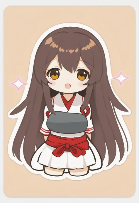 <lora:EnvyKawaiiXL01_base_prodigy:1> a girl, kawaii sticker, akagi \(kancolle\) <lora:akagi_xl:0.8>
